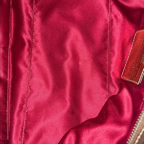 Vintage Coach Red and Tan Signature Shoulder Bag - Picture 6 of 8
